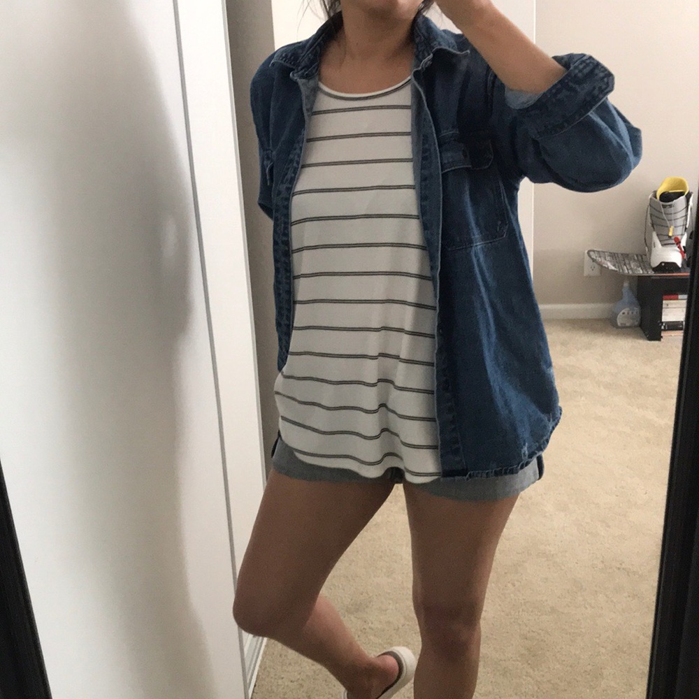 Distressed denim jacket